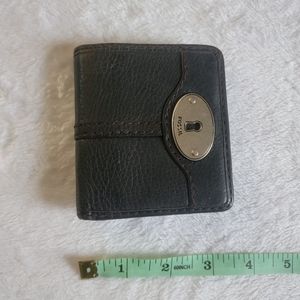 Fossil Small Black Leather Bifold Wallet